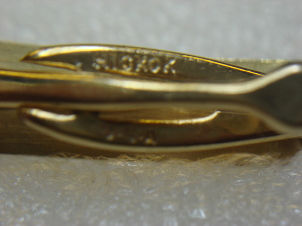 Vintage Gold Tone Tie Clip - Initial 'S' with Black Enamel - Mid-Century Style Gift