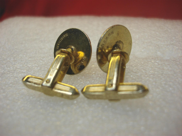 Vintage Hickok Gold Tone Cufflinks w/ Amber Stones - Estate Find #188