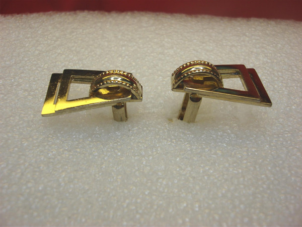Vintage Gold-Tone Cufflinks | Intriguing Design | Excellent Condition #189