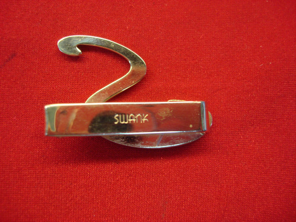Vintage Swank Gold Tone Tie Clip with Intricate'S' Design - 1 1/2