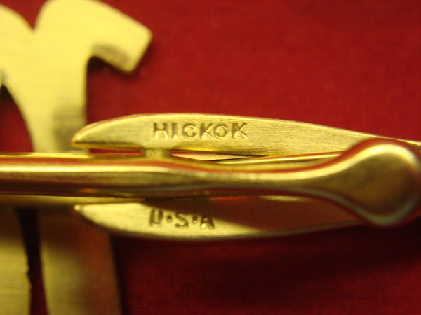 Vintage Hickok Gold-Tone Tie Clip with Intricate'M' Design - 2 3/4 Inches - Excellent Condition