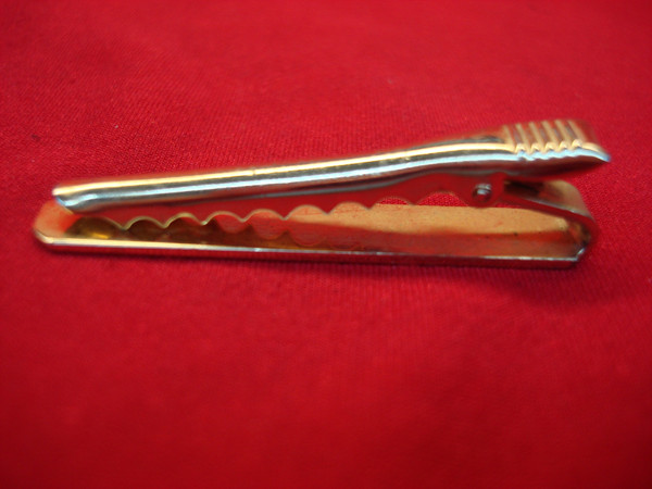 Vintage Gold Tone Tie Clip with Engraved'D' - Unique Matte Finish - 1 3/4