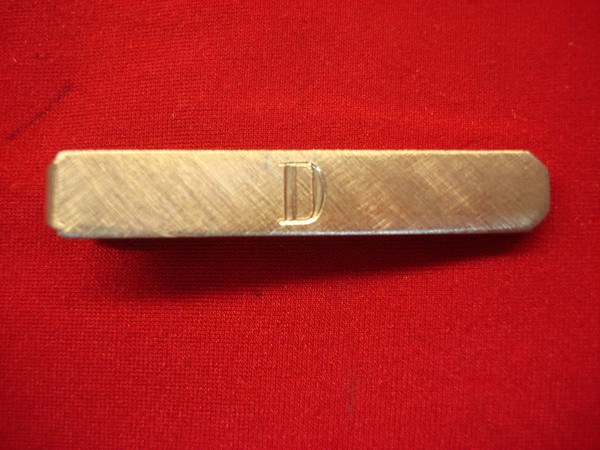 Vintage Gold Tone Tie Clip with Engraved'D' - Unique Matte Finish - 1 3/4