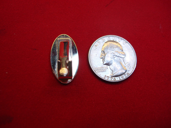 Vintage Gold Tone Lapel Tie Clip with 'C' Monogram - 1 Inch, Excellent Condition