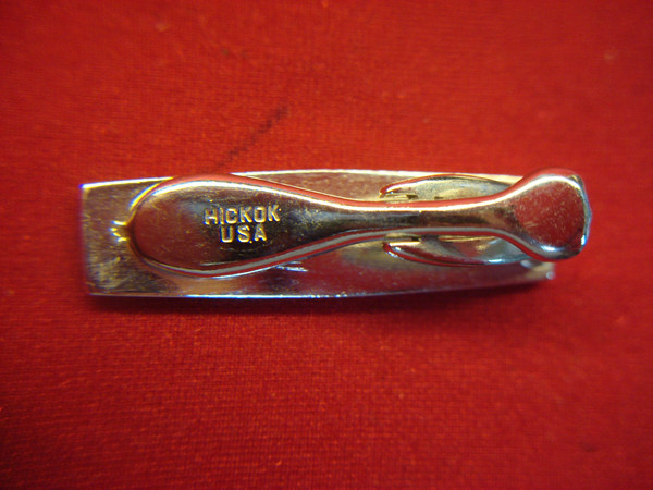 Vintage Hickok Silver Tone Tie Clip with Initial 'F' -  1 1/4 Inch, Excellent Condition #211