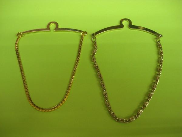 Vintage Gold Tone Button Tie Clip Chains Set - Estate Find (Excellent Condition)