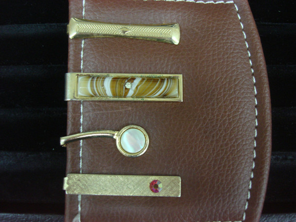 Vintage Gold Tone Tie Clip Set of 4 - Unique & Unusual Lot #232