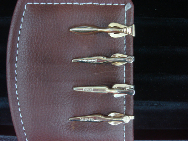 Vintage Gold Tone Tie Clips Set of 4 - Unique & Unusual Lot #234