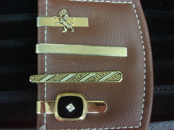 Vintage Gold-Tone Tie Clip Set of 4 - Unique & Collectible Designs