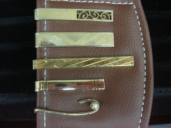 Vintage Gold Tone Tie Clips (5-Pack) - Unique & Uncommon Lot #243