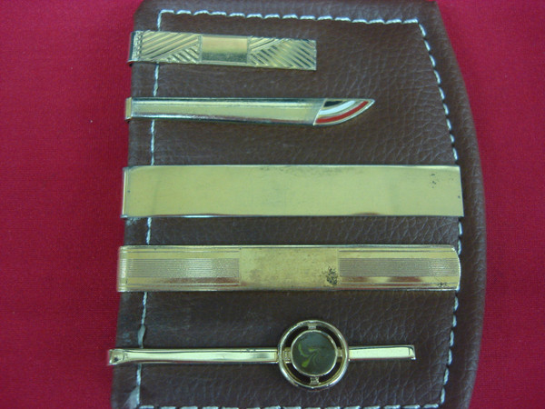 Vintage Gold Tone Tie Clips (5-Piece Lot) - Unique & Stylish Set