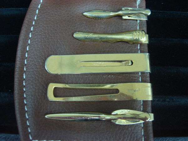 Vintage Gold Tone Tie Clips (5-Piece Lot) - Unique & Stylish Set