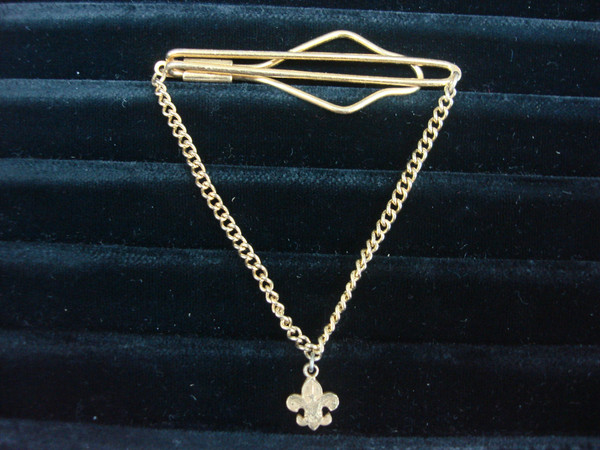 Vintage Boy Scouts Gold-Tone Tie Bar Chain - Unique Scouting Gift #263