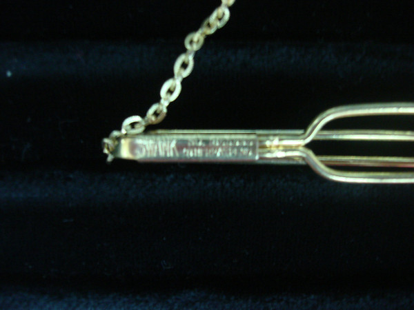 Vintage Swank Gold Tone Tie Bar Chain with'RG' Initials - Unique & Stylish
