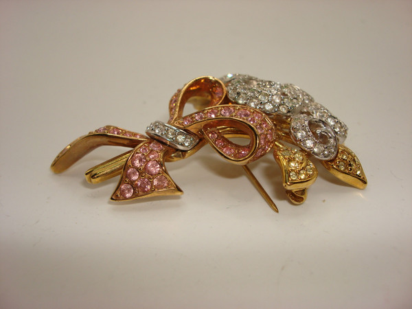 Vintage 1998 Swarovski Compassion Floral Brooch - Original Box & Pamphlet