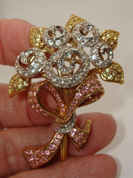 Vintage 1998 Swarovski Compassion Floral Brooch - Original Box & Pamphlet