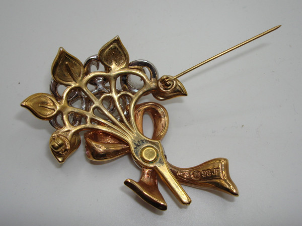 Vintage 1998 Swarovski Compassion Floral Brooch - Original Box & Pamphlet