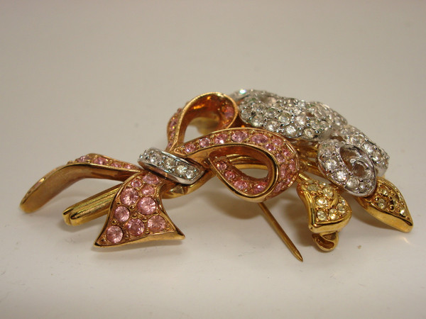Vintage 1998 Swarovski Compassion Floral Brooch - Original Box & Pamphlet