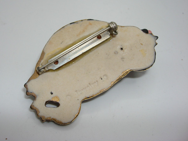 Vintage Enamel Turtle Brooch Pin Signed'JEWELRY 10' - Artisan Crafted, Glass Eyes, Gold Accents