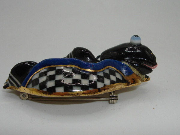 Vintage Enamel Turtle Brooch Pin Signed'JEWELRY 10' - Artisan Crafted, Glass Eyes, Gold Accents