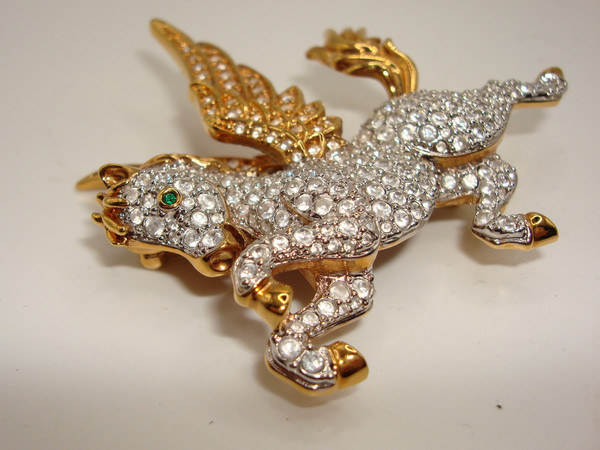 Vintage Swarovski Pegasus Brooch | Authentic & Sparkling Crystal Design