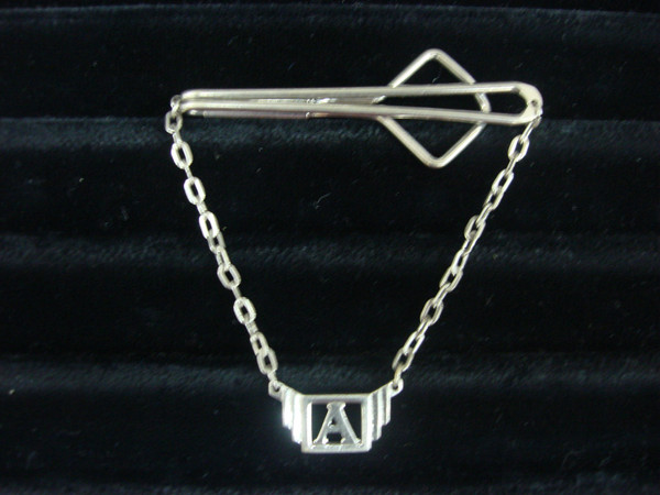 Vintage Swank Silver Tone Tie Bar Chain - Classic Designer Accessory #276