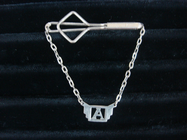 Vintage Swank Silver Tone Tie Bar Chain - Classic Designer Accessory #276