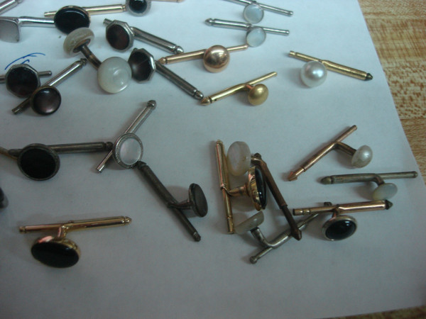 Vintage Shirt Stud Lot of 50 - Estate Find, Mixed Singles & Pairs