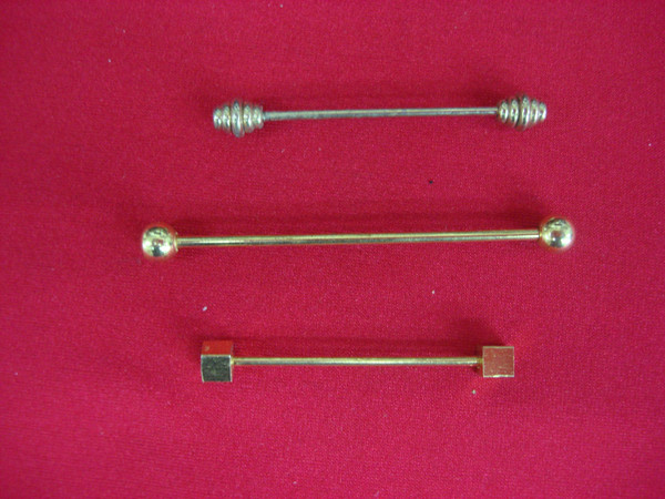 Vintage Gold-Tone Shirt Collar Bars Set of 3 - Unique & Stylish Accessories