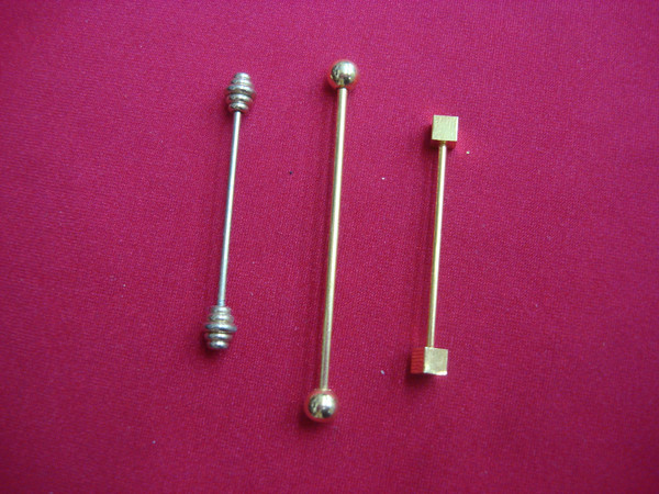 Vintage Gold-Tone Shirt Collar Bars Set of 3 - Unique & Stylish Accessories