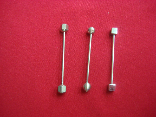 Vintage Silver-Tone Shirt Collar Bars (Set of 3) - Unique & Stylish