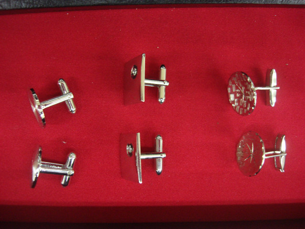 Vintage Silver Tone Cufflinks - 3 Unique Pairs (Set of 6)