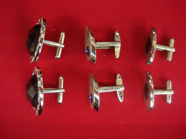 Vintage Silver Tone Cufflinks Set of 3 - Unique & Stylish #289