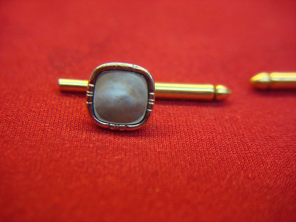 Mother-of-Pearl Shirt Studs Set (3 PC) - 14K Gold Filled - Vintage Estate Jewelry
