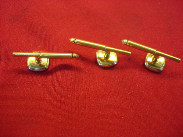 Mother-of-Pearl Shirt Studs Set (3 PC) - 14K Gold Filled - Vintage Estate Jewelry
