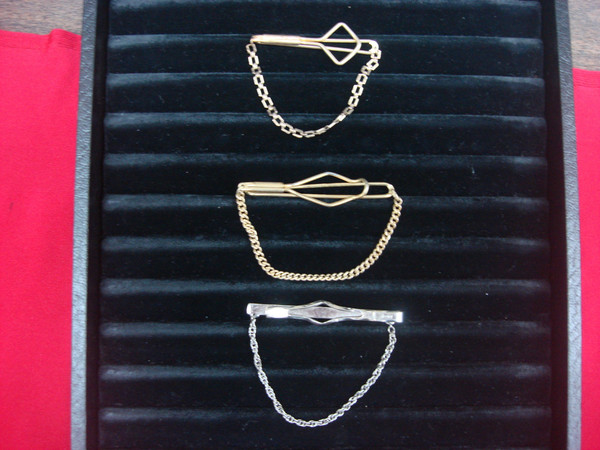 Vintage Gold & Silver Tone Tie Bar Chains (3-Piece Lot) - Unique & Stylish