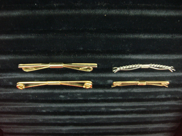Vintage Gold & Silver Collar Bar Stays (5-Piece Lot) - Unique Collectible Accessories