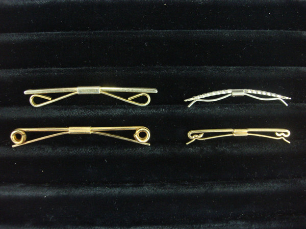 Vintage Gold & Silver Collar Bar Stays (5-Piece Lot) - Unique Collectible Accessories