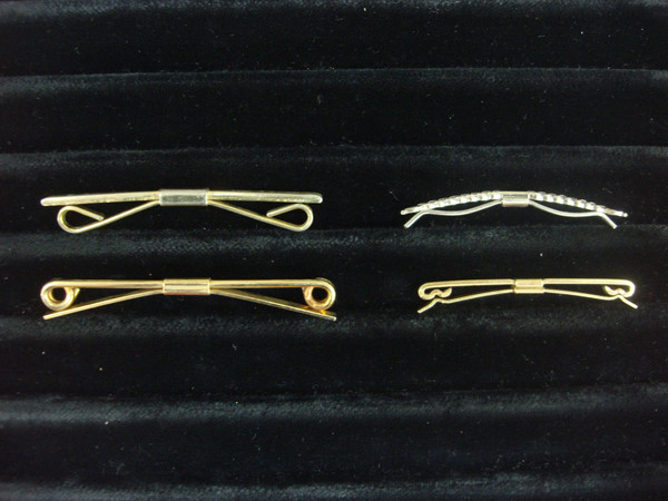 Vintage Gold & Silver Collar Bar Stays (5-Piece Lot) - Unique Collectible Accessories