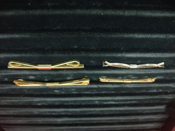 Vintage Gold & Silver Collar Bar Stays (5-Piece Lot) - Unique Collectible Accessories