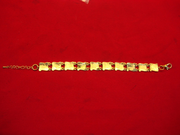 Vintage 10 Commandments Bracelet - Gold Tone Metal, 7-8 Inch
