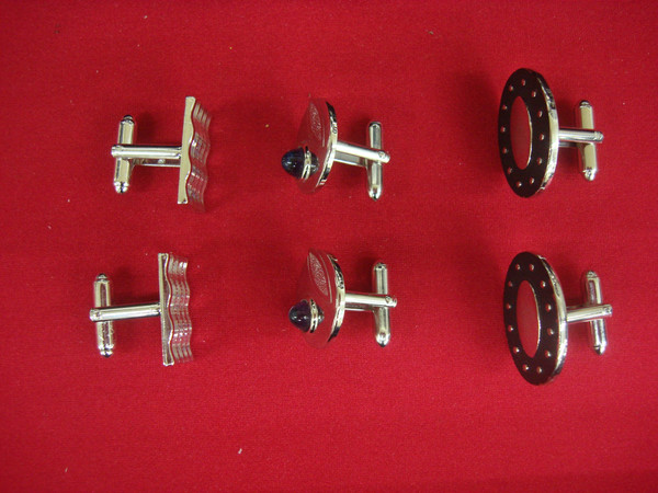 Vintage Silver-Tone Cufflinks - 3 Unique Pairs (#307) - Excellent Condition