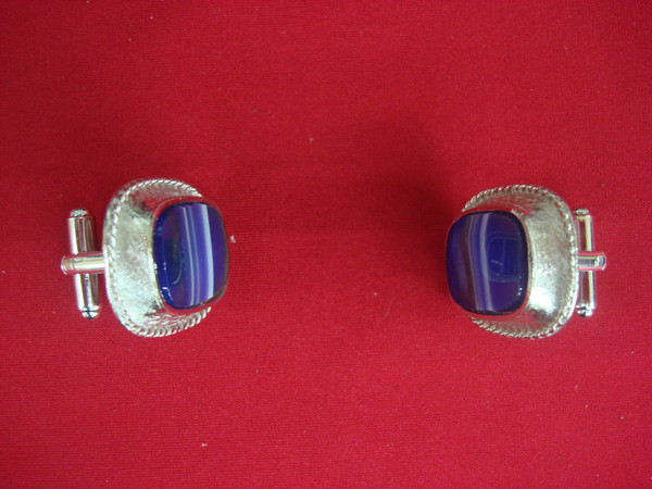 Vintage Dante Silver-Tone Cufflinks - Unique & Excellent Condition (Pair #316)