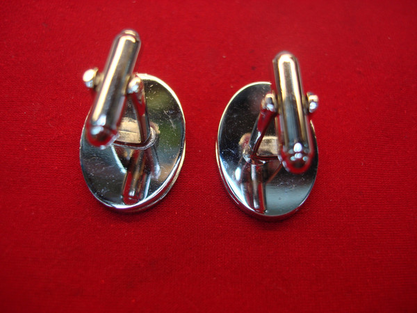 Vintage Silver Cufflinks - Elegant Fancy Design, 1 Inch (Excellent Condition)