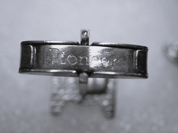 Vintage Pioneer Silver Cufflinks with Simulated Pearls - Classic Men's Accessories