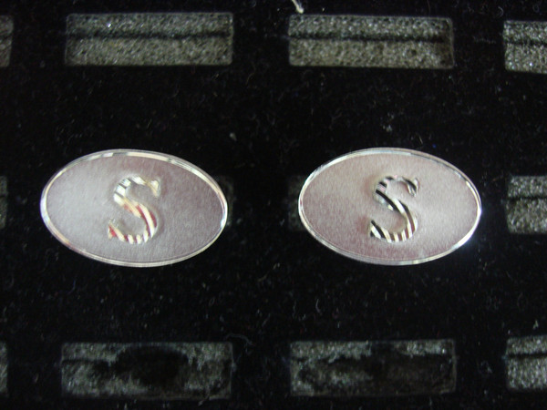 Vintage Dante Silver Tone Cufflinks - Unique'S' Design, Excellent Condition