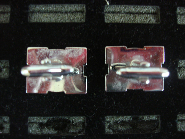 Vintage Hickok Silver Tone Cufflinks - Unique Pair #320 - Excellent Condition