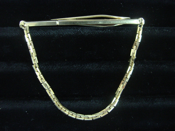 Vintage Gold Tone Tie Bar Chain - Unique & Stylish #323