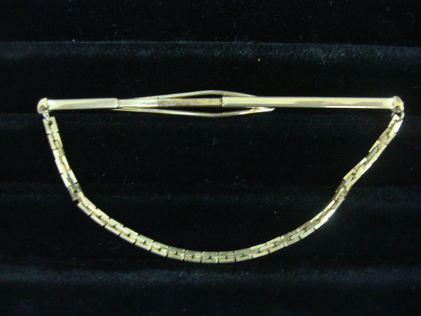 Vintage Gold Tone Tie Bar Chain - Unique & Stylish #323
