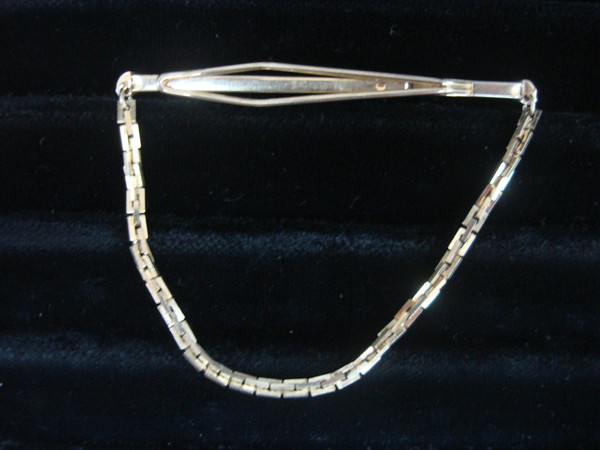 Vintage Gold Tone Tie Bar Chain - Unique & Stylish #323